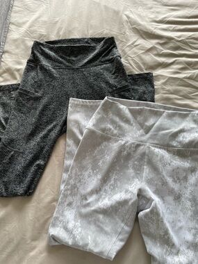 RBX Gray Marble-Print Performance Leggings